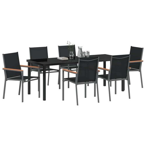 Комплект за хранене в градината 7 pcs Черно