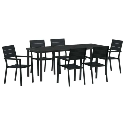 Комплект за хранене в градината 7 pcs Черно