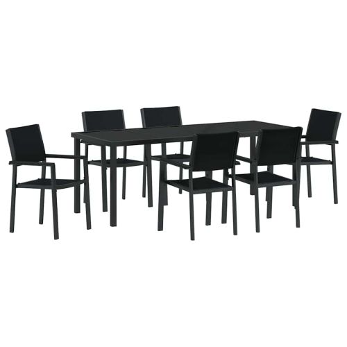 Комплект за хранене в градината 7 pcs Черно