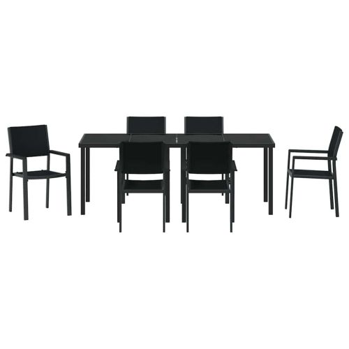 Комплект за хранене в градината 7 pcs Черно