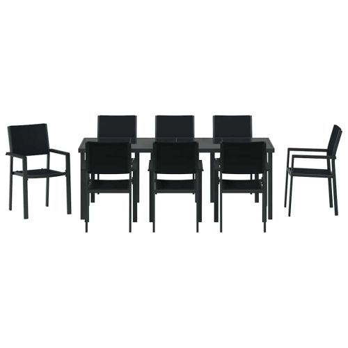 Комплект за хранене в градината 9 pcs Черно