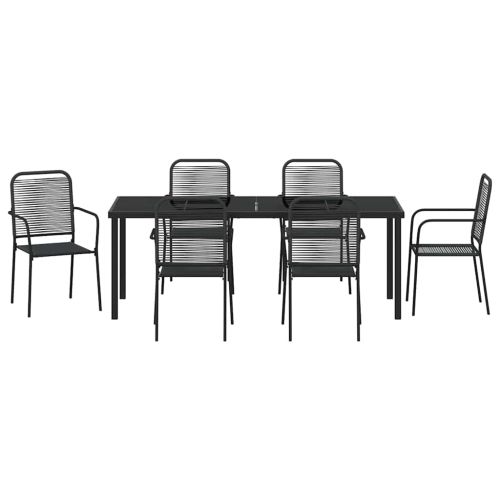 Комплект за хранене в градината 7 pcs Черно