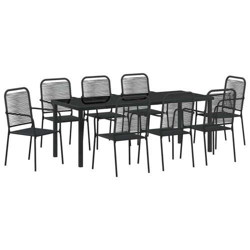 Комплект за хранене в градината 9 pcs Черно