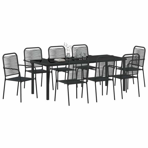 Комплект за хранене в градината 9 pcs Черно