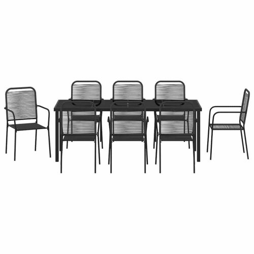 Комплект за хранене в градината 9 pcs Черно