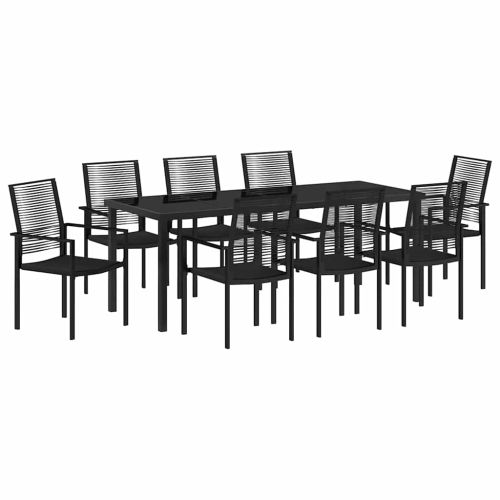 Комплект за хранене в градината 9 pcs Черно