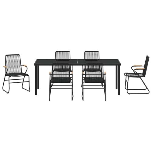 Комплект за хранене в градината 7 pcs Черно