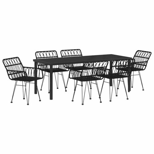 Комплект за хранене в градината 7 pcs Черно