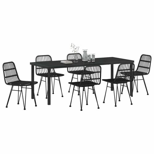 Комплект за хранене в градината 7 pcs Черно