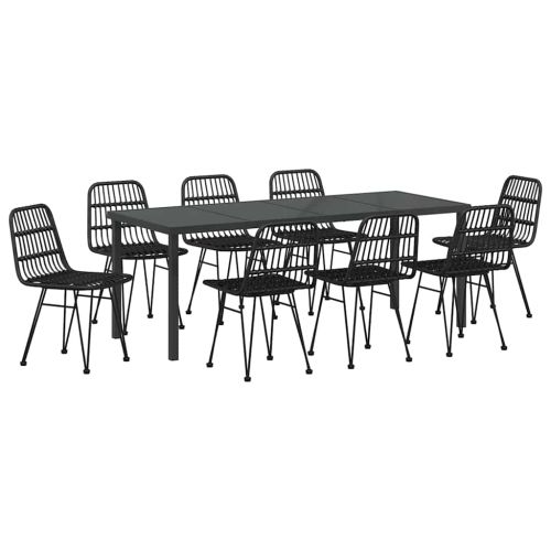 Комплект за хранене в градината 9 pcs Черно