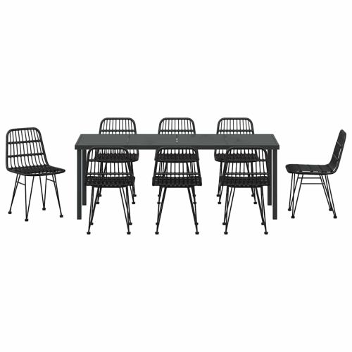 Комплект за хранене в градината 9 pcs Черно