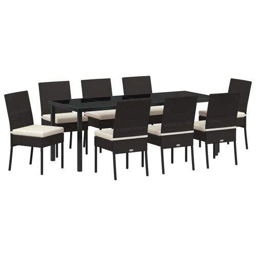Комплект за хранене в градината 9 pcs Черно
