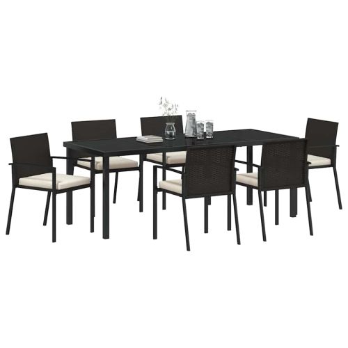 Комплект за хранене в градината 7 pcs Черно