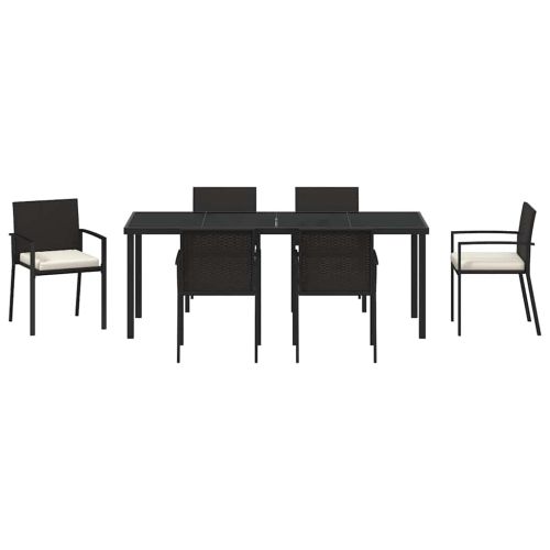 Комплект за хранене в градината 7 pcs Черно