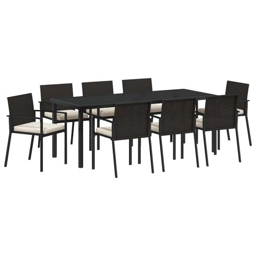 Комплект за хранене в градината 9 pcs Черно