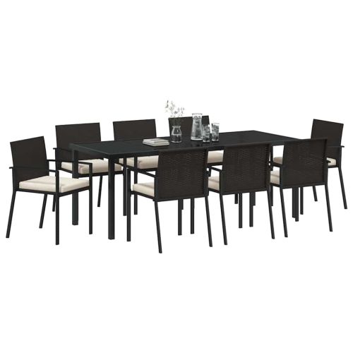 Комплект за хранене в градината 9 pcs Черно