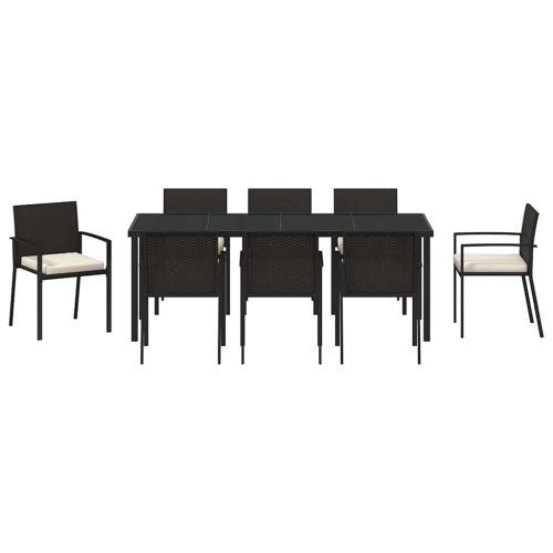 Комплект за хранене в градината 9 pcs Черно