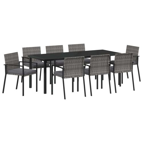 Комплект за хранене в градината 9 pcs Сив