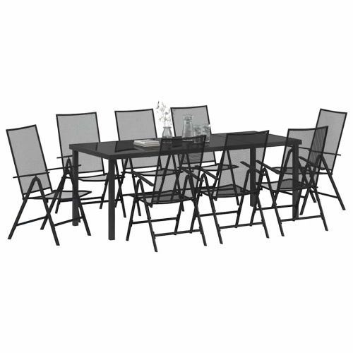 Комплект за хранене в градината 9 pcs Антрацит