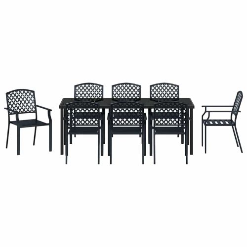 Комплект за хранене в градината 9 pcs Антрацит