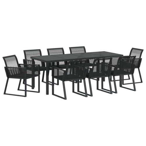 Комплект за хранене в градината 9 pcs Черно