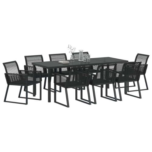 Комплект за хранене в градината 9 pcs Черно