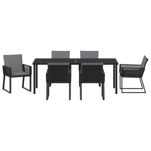 Комплект за хранене в градината 7 pcs Черно