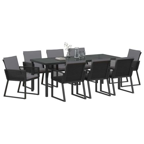 Комплект за хранене в градината 9 pcs Черно