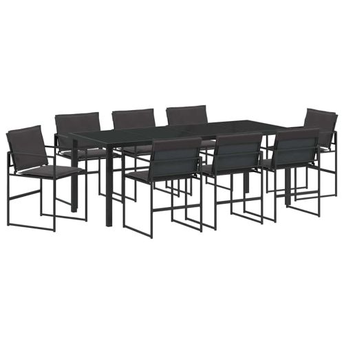 Комплект за хранене в градината 9 pcs Черно 200 x 80 x 73 см
