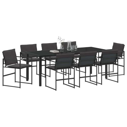 Комплект за хранене в градината 9 pcs Черно 200 x 80 x 73 см