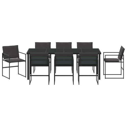 Комплект за хранене в градината 9 pcs Черно 200 x 80 x 73 см