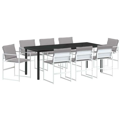 Комплект за хранене в градината 9 pcs Бяло 200 x 80 x 73 см