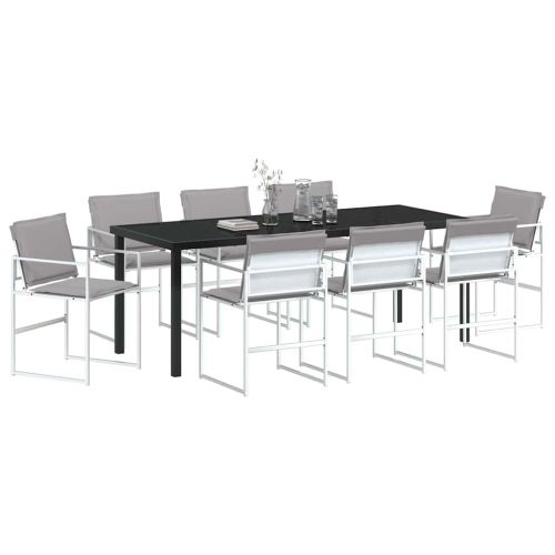 Комплект за хранене в градината 9 pcs Бяло 200 x 80 x 73 см