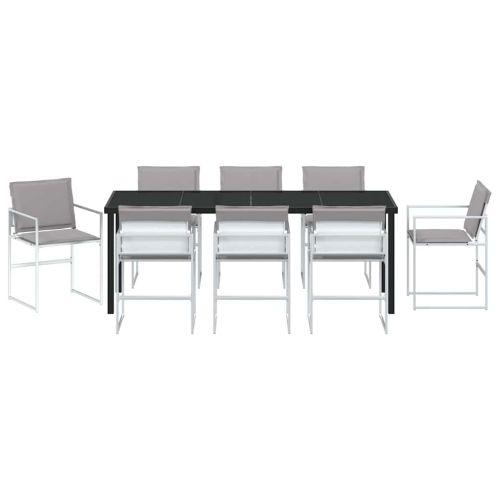 Комплект за хранене в градината 9 pcs Бяло 200 x 80 x 73 см