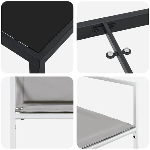 Комплект за хранене в градината 9 pcs Бяло 200 x 80 x 73 см