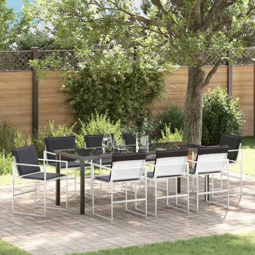 Комплект за хранене в градината 9 pcs Бяло 200 x 80 x 73 см