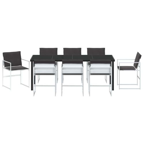 Комплект за хранене в градината 9 pcs Бяло 200 x 80 x 73 см