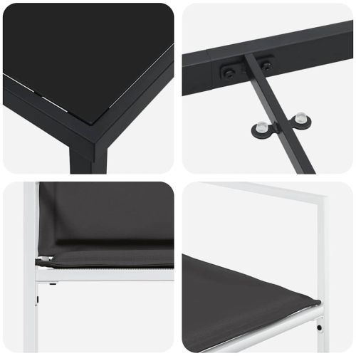 Комплект за хранене в градината 9 pcs Бяло 200 x 80 x 73 см
