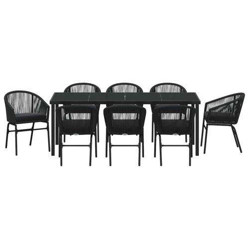 Комплект за хранене в градината 9 pcs Черно