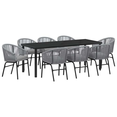Комплект за хранене в градината 9 pcs Антрацит