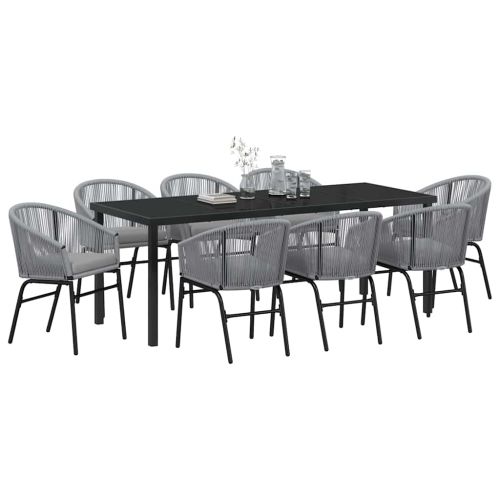 Комплект за хранене в градината 9 pcs Антрацит