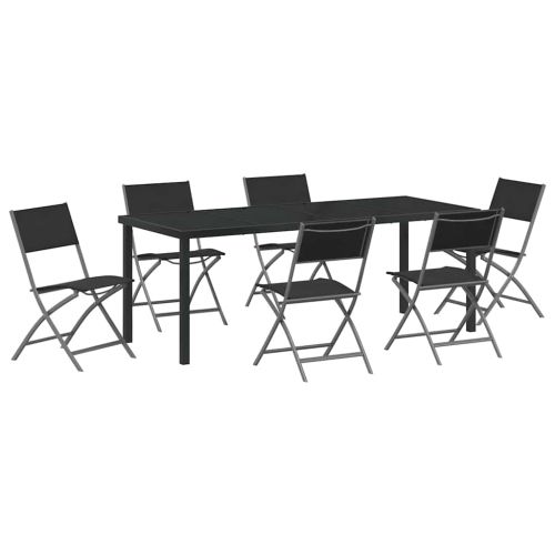 Комплект за хранене в градината 7 pcs Черно