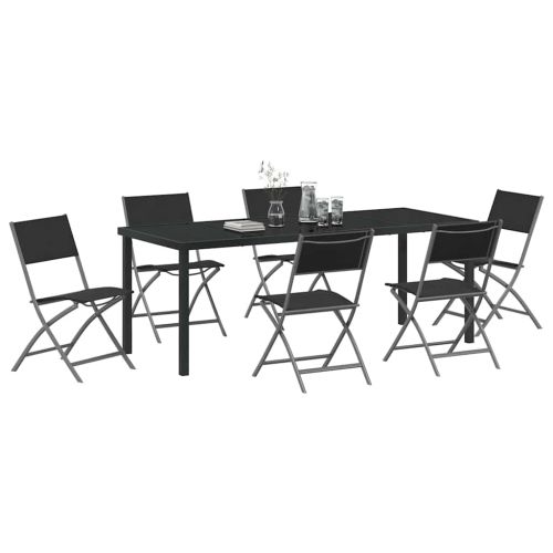 Комплект за хранене в градината 7 pcs Черно