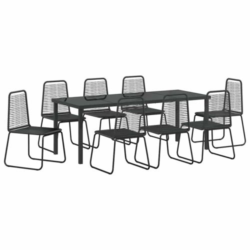Комплект за хранене в градината 9 pcs Черно