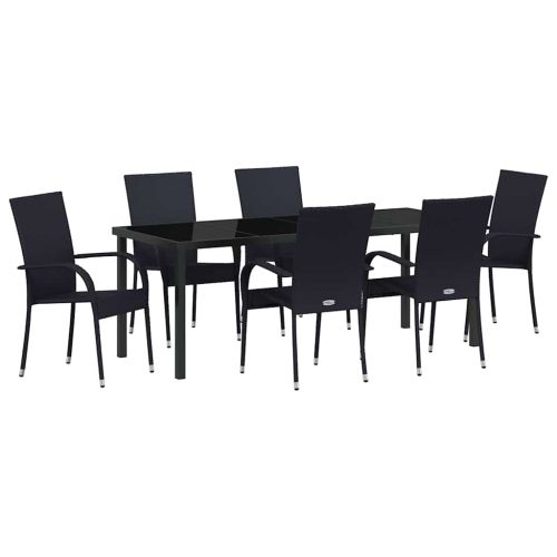 Комплект за хранене в градината 7 pcs Черно