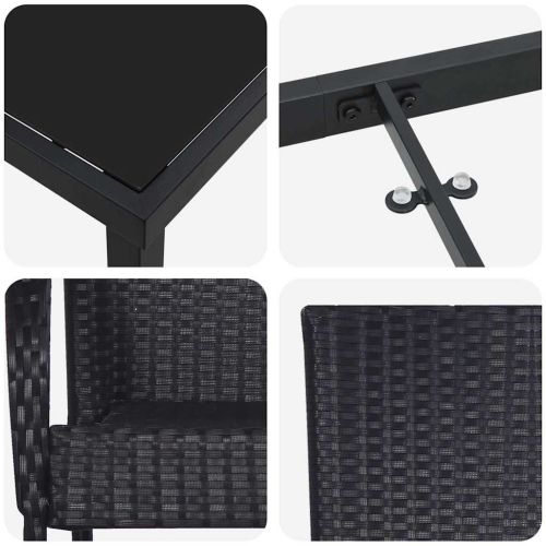 Комплект за хранене в градината 7 pcs Черно