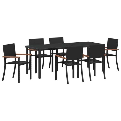 Комплект за хранене в градината 7 pcs Черно
