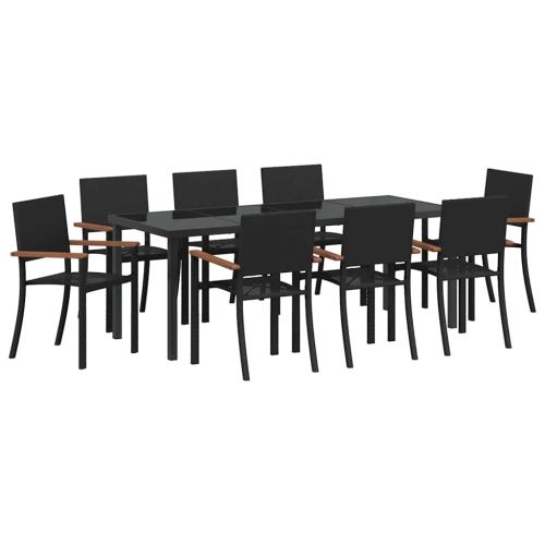 Комплект за хранене в градината 9 pcs Черно