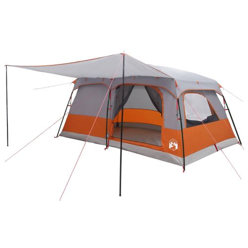 Семейна палатка с покрив Сив и оранжев 500 x 400 x 230 см