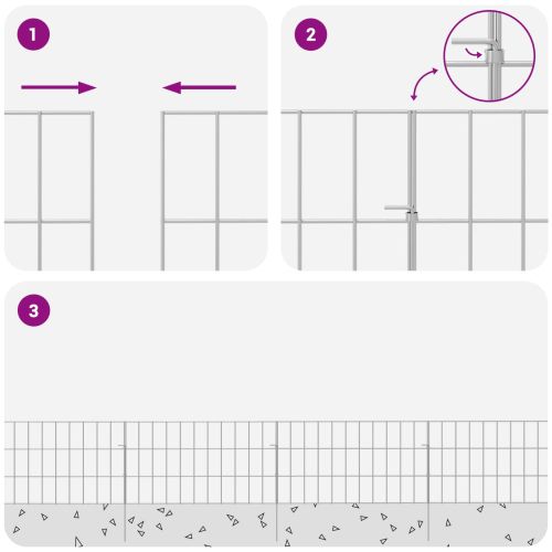 Оградата за градината с колчета 12 pcs 55 x 30 см Mesh